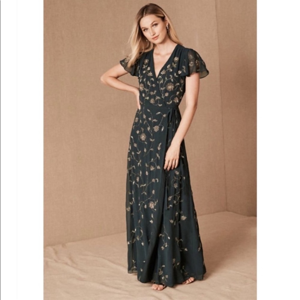 NWT BHLDN Plymouth Wrap Dress Green Size 10